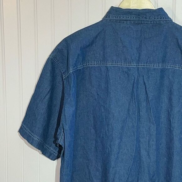 Blue Generation Denim Button Up Womens 2Xlarge Blue Short Sleeve Classic Western - Picture 7 of 9